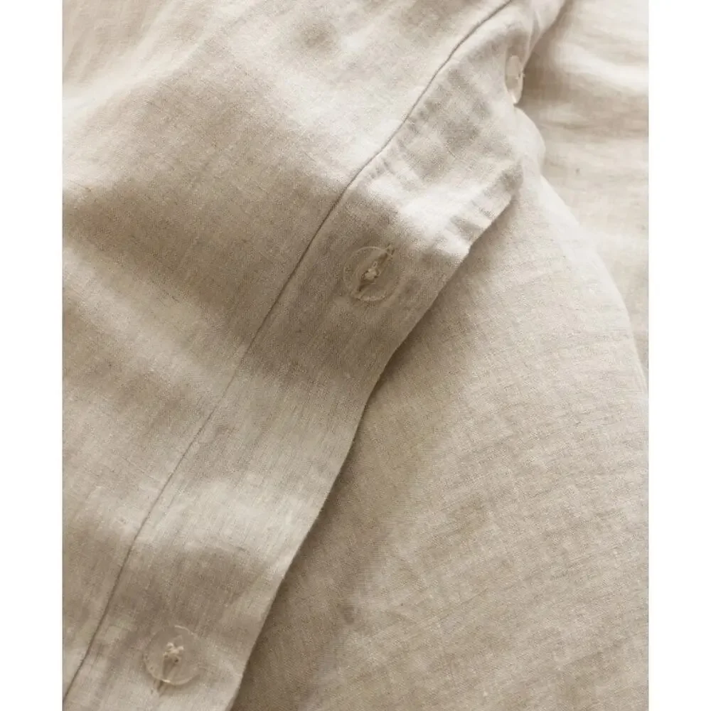 Quince European Linen Duvet Cover ONLY King California King  Sand Beige Tan